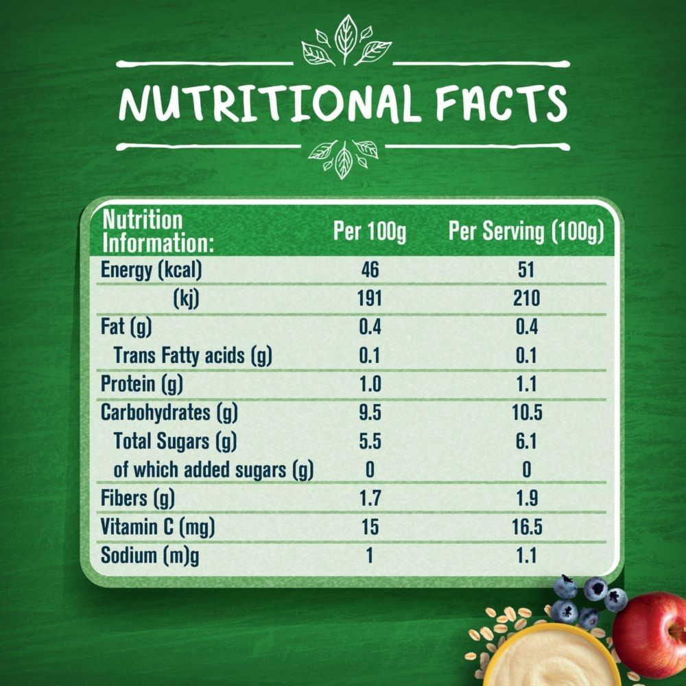 Gerber - Organic Apple, Blueberry And Oats Cereal - 110 gm