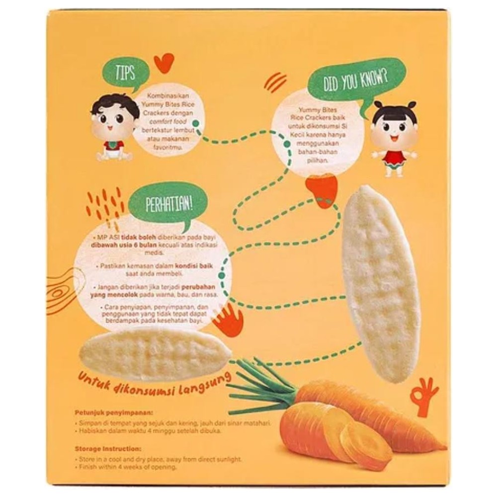 Yummy Bites - Rice Cracker - Carrot Flavour - 50 gm