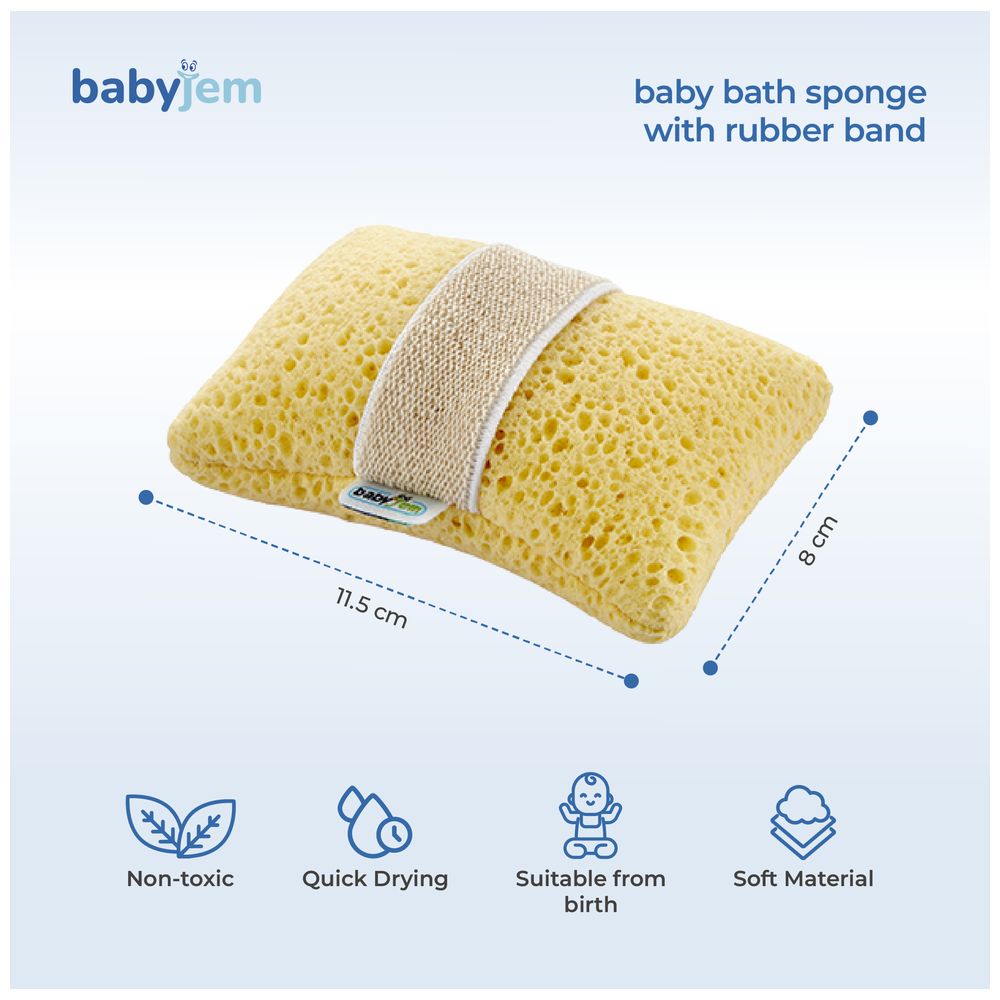 Babyjem - Bath Sponge with Holder - Yellow