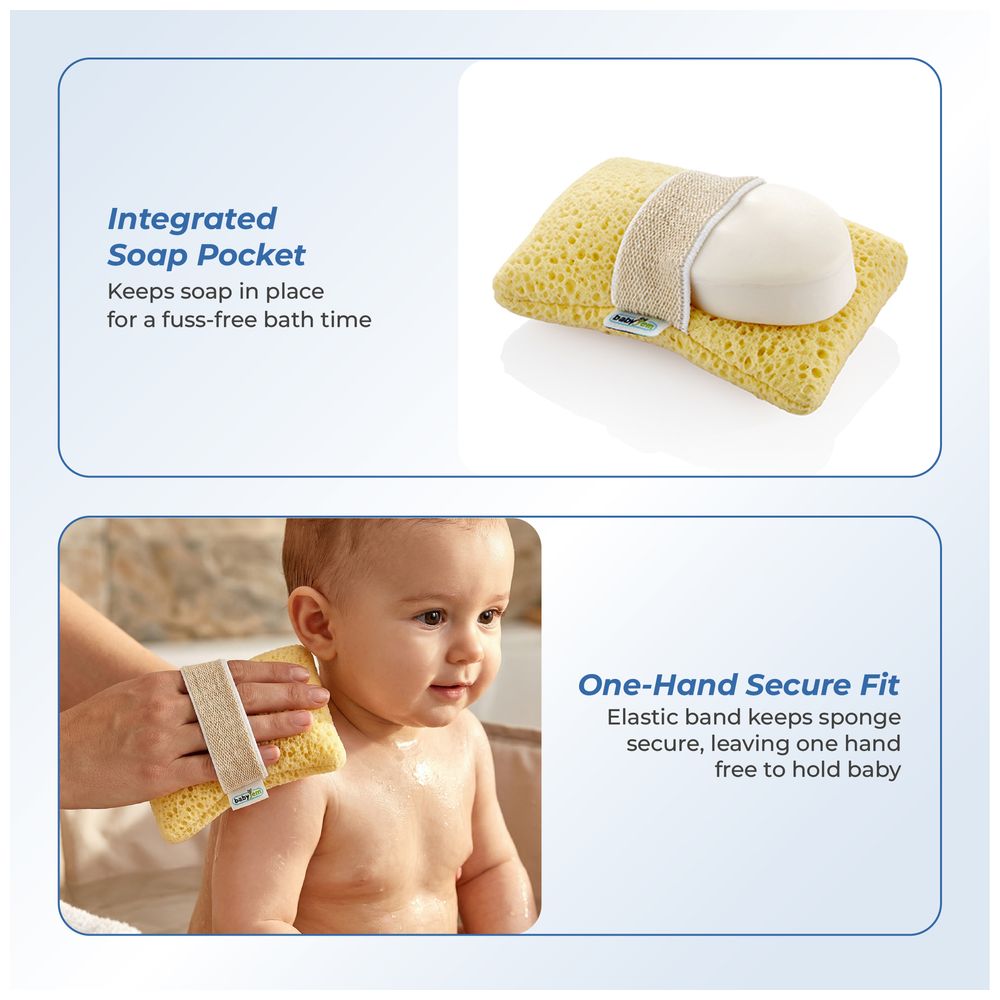 Babyjem - Bath Sponge with Holder - Yellow