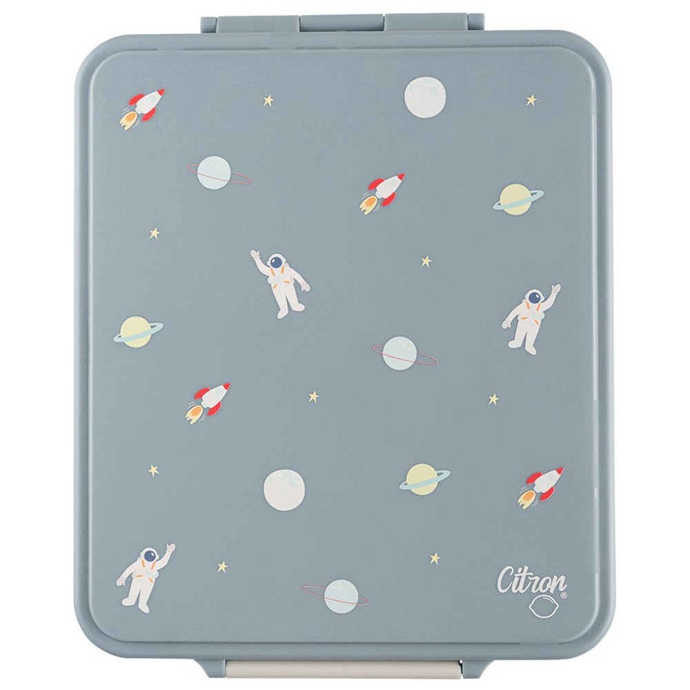 Citron - Grand 4-Compartment Lunch Box With Food Jar - Spaceship