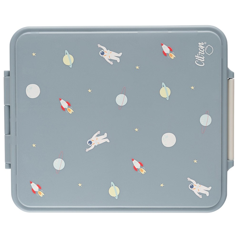 Citron - Grand 4-Compartment Lunch Box With Food Jar - Spaceship