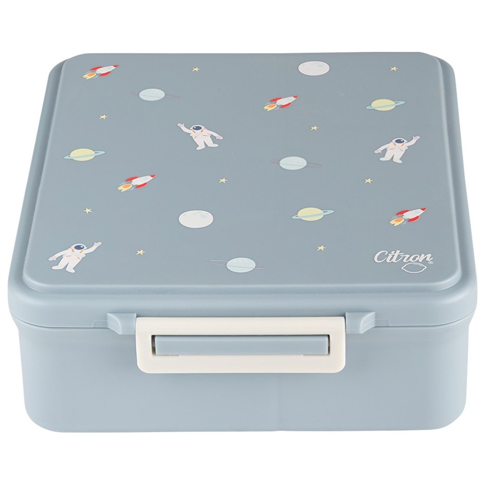Citron - Grand 4-Compartment Lunch Box With Food Jar - Spaceship