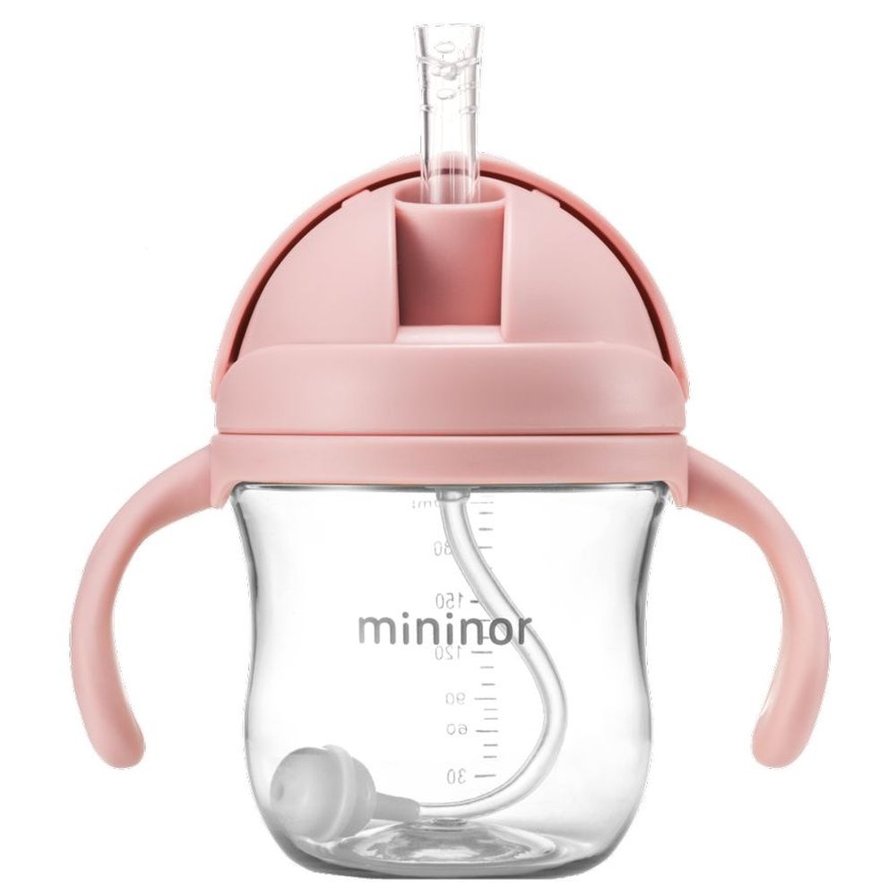 Mininor - Non-spill Trainer Straw Cup - Rose - 220 ml