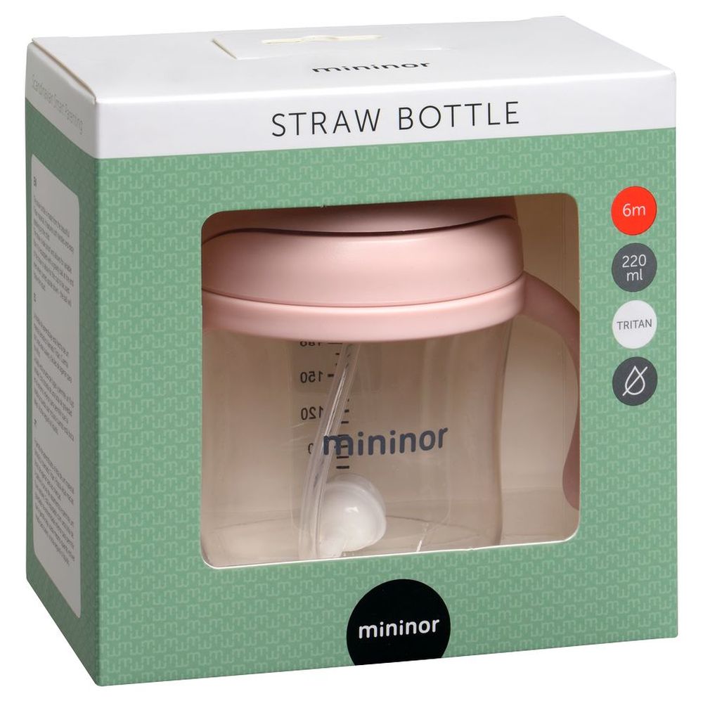 Mininor - Non-spill Trainer Straw Cup - Rose - 220 ml
