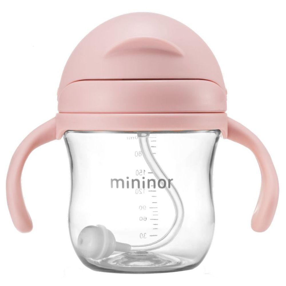 Mininor - Non-spill Trainer Straw Cup - Rose - 220 ml
