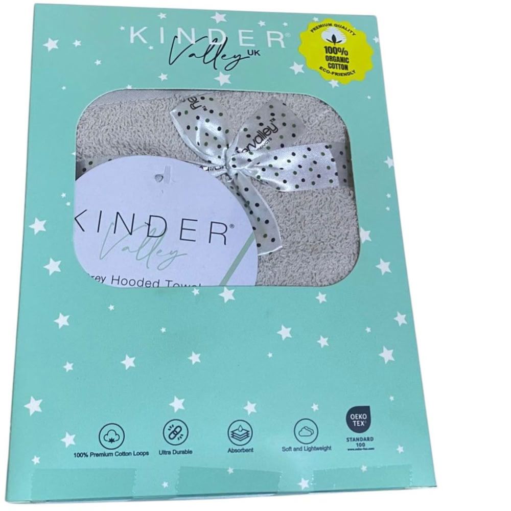 Kinder Valley - Baby Hooded Towel - Grey