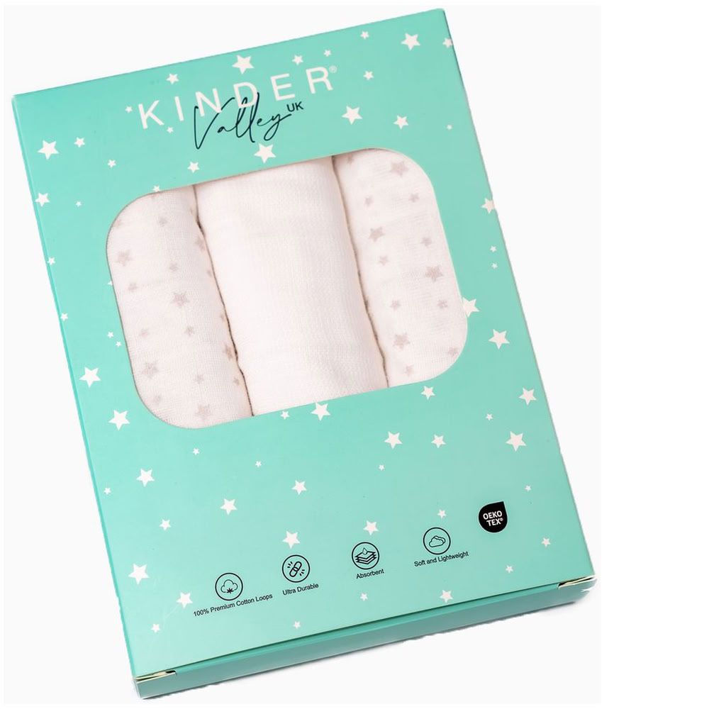Kinder Valley - Muslin Cloths - Style May Vary - 3 Pcs
