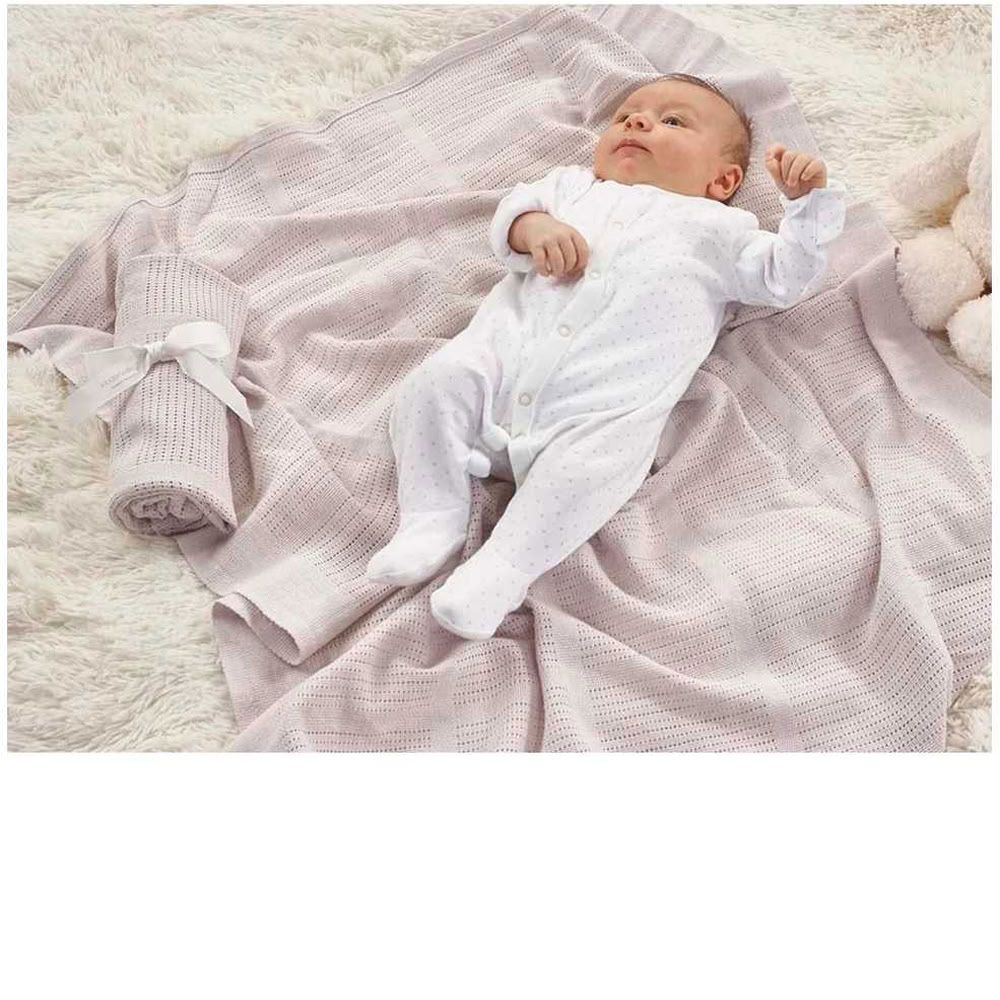 Kinder Valley - Cotton Cellular Blanket - Grey - 2 Pcs