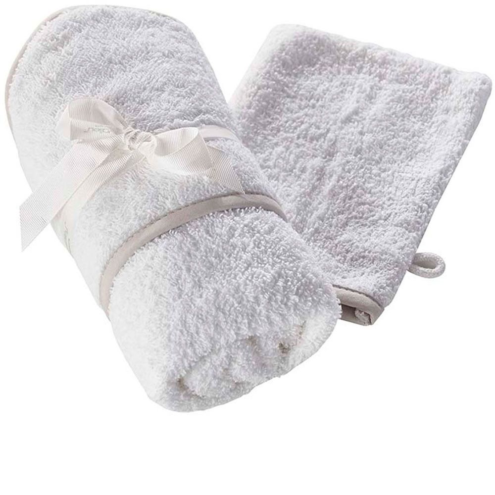 Kinder Valley - Hooded Towel And Wash Mitt Set - 2 Pcs