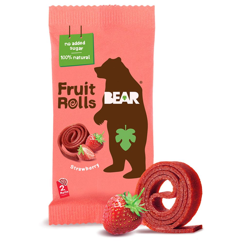 Bear - 'Fruit Rolls' Strawberry - Healthy On The Go Snack