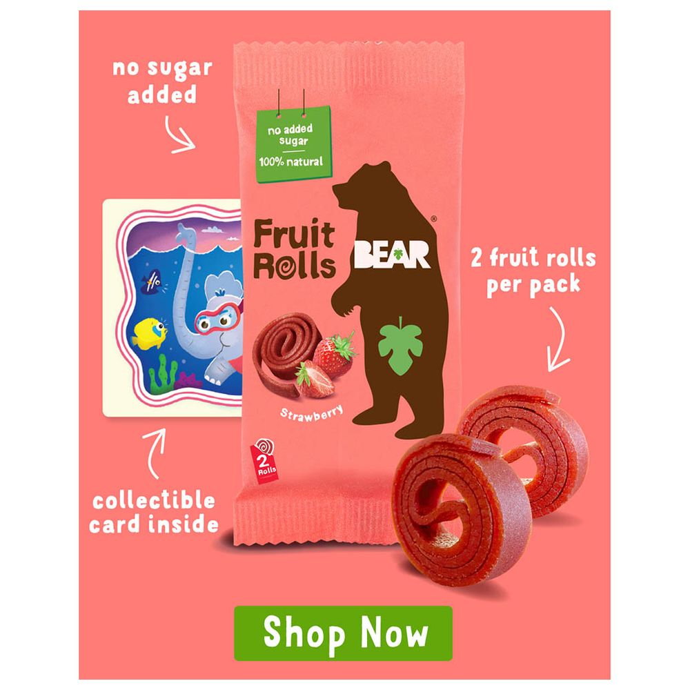 Bear - 'Fruit Rolls' Strawberry - Healthy On The Go Snack