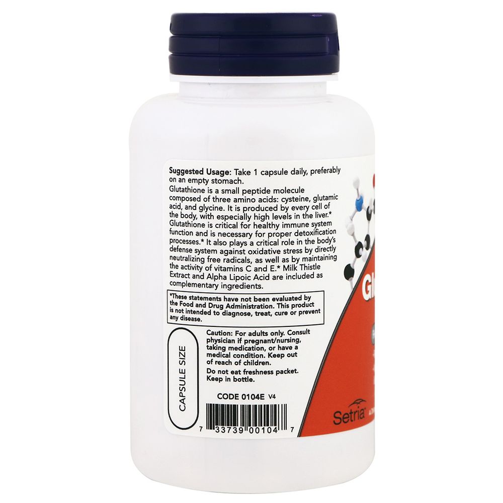 NOW - Glutathione 500 mg 60 Veg Capsules