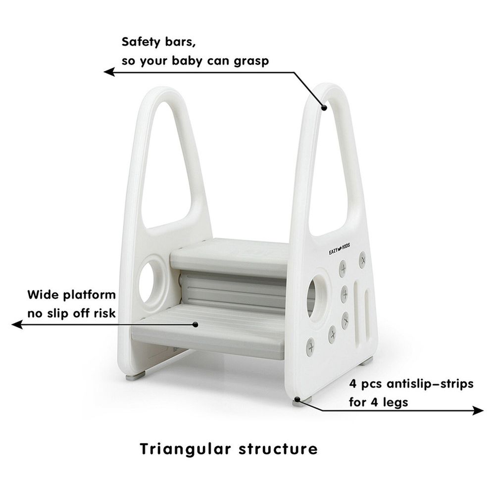 Eazy Kids - 2 Step Stool - Grey