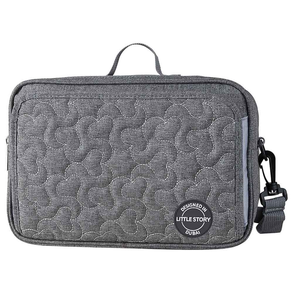 Little Story - Baby Diaper Changing Clutch Kit - Quilted Grey
