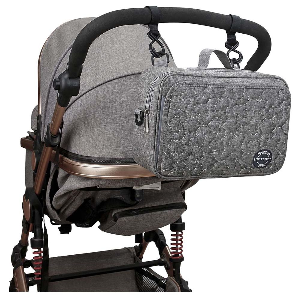Little Story - Baby Diaper Changing Clutch Kit - Quilted Grey