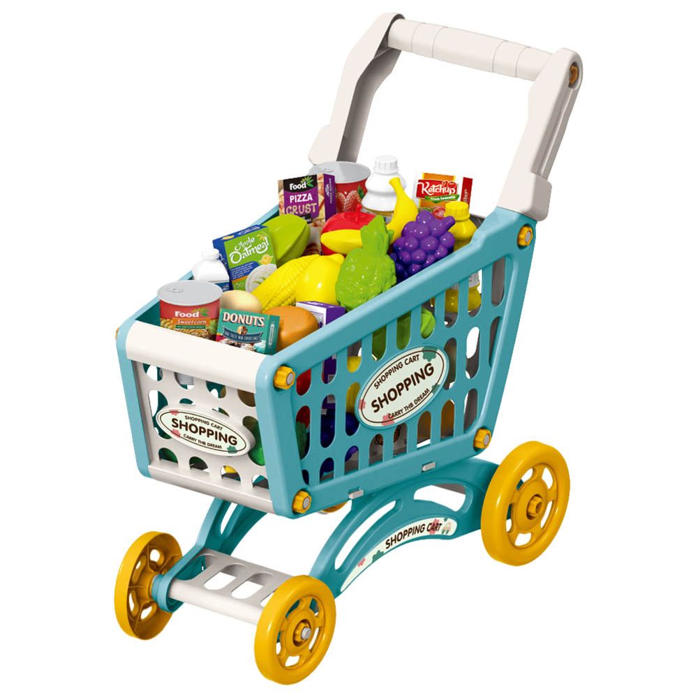 Little Story - Market Shopping Cart Toy Set 56pcs - Green