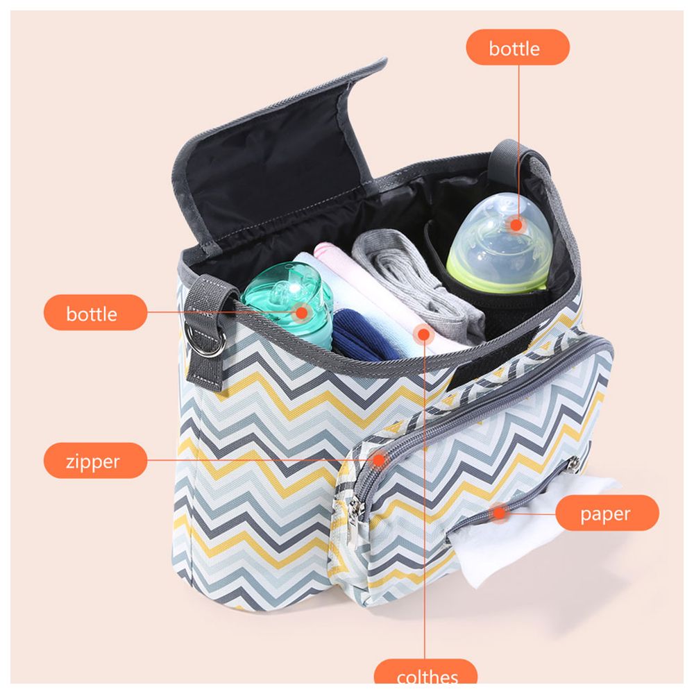 Sunveno - Baby Stroller Organizer Bag - Yellow Wave