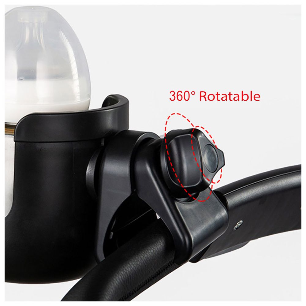 Teknum - 2-in-1 Universal Stroller Cup & Phone Holder - Black