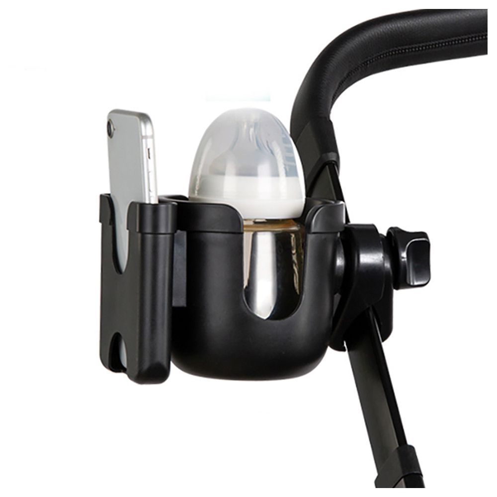 Teknum - 2-in-1 Universal Stroller Cup & Phone Holder - Black