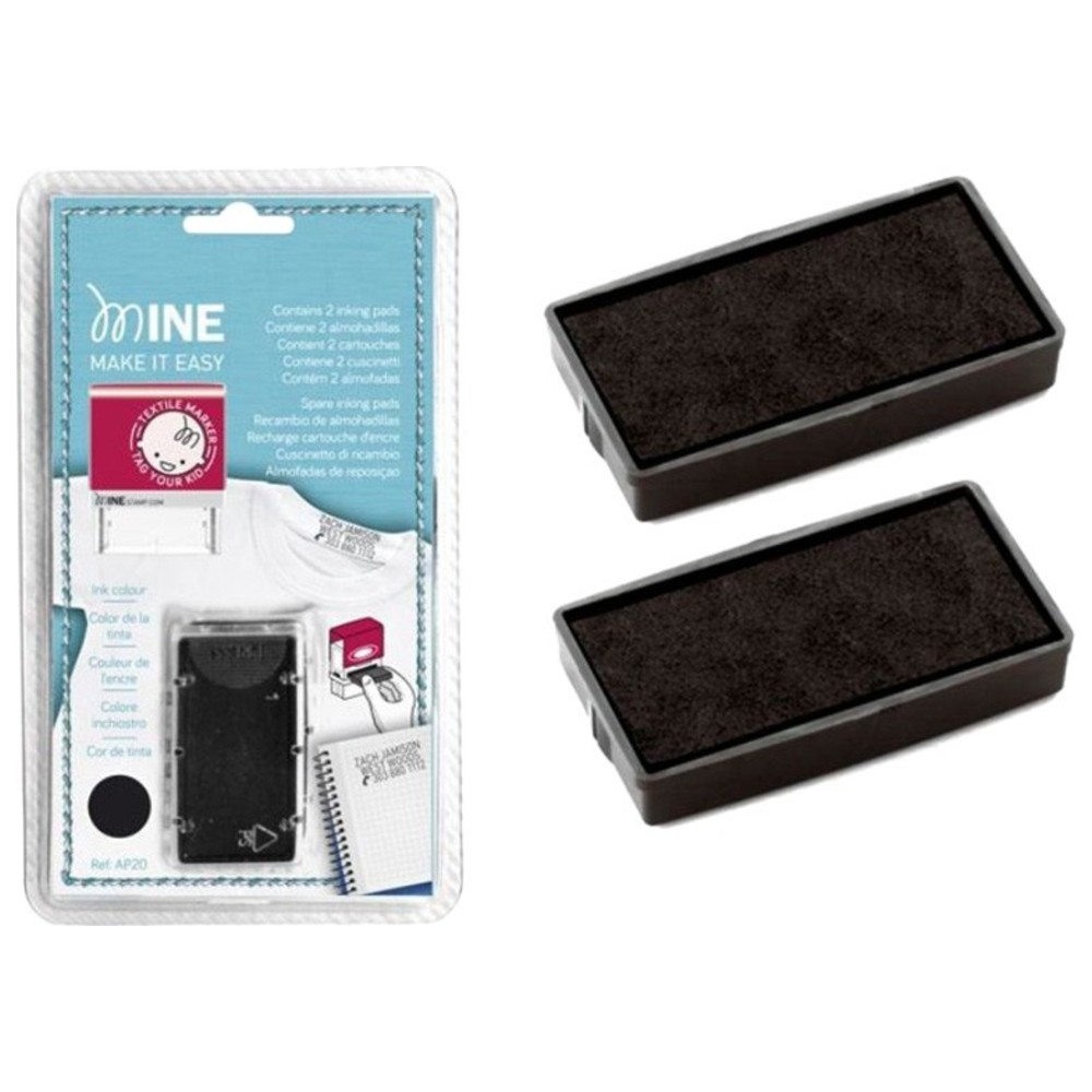 Mine Stamp - Replacement Ink Pads - Black - 2 Pcs