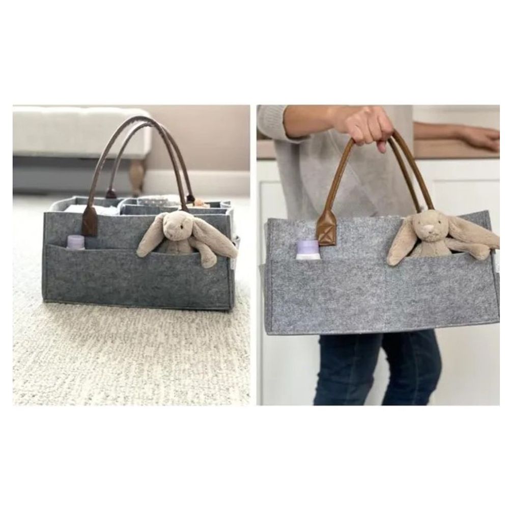 Bumble & Bird - Diaper Caddy Organizer - Grey/Brown