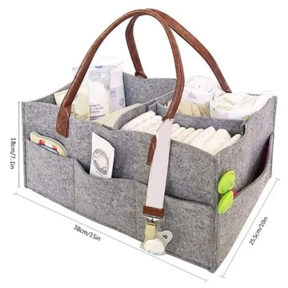 Bumble & Bird - Diaper Caddy Organizer - Grey/Brown