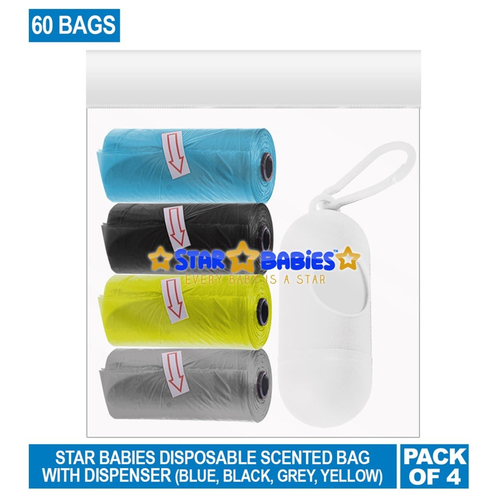 Star Babies - Scented Nappy Bag With Dispenser - Multicolor - 4 Pcs