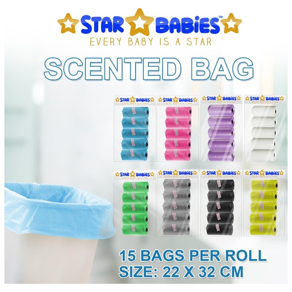 Star Babies - Scented Nappy Bag With Dispenser - Multicolor - 4 Pcs