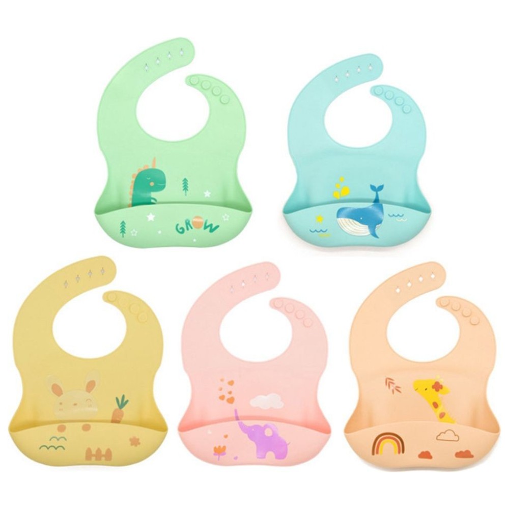 Pixie Baby - Silicone Bibs - Bunny/Elephant - 2 Pcs