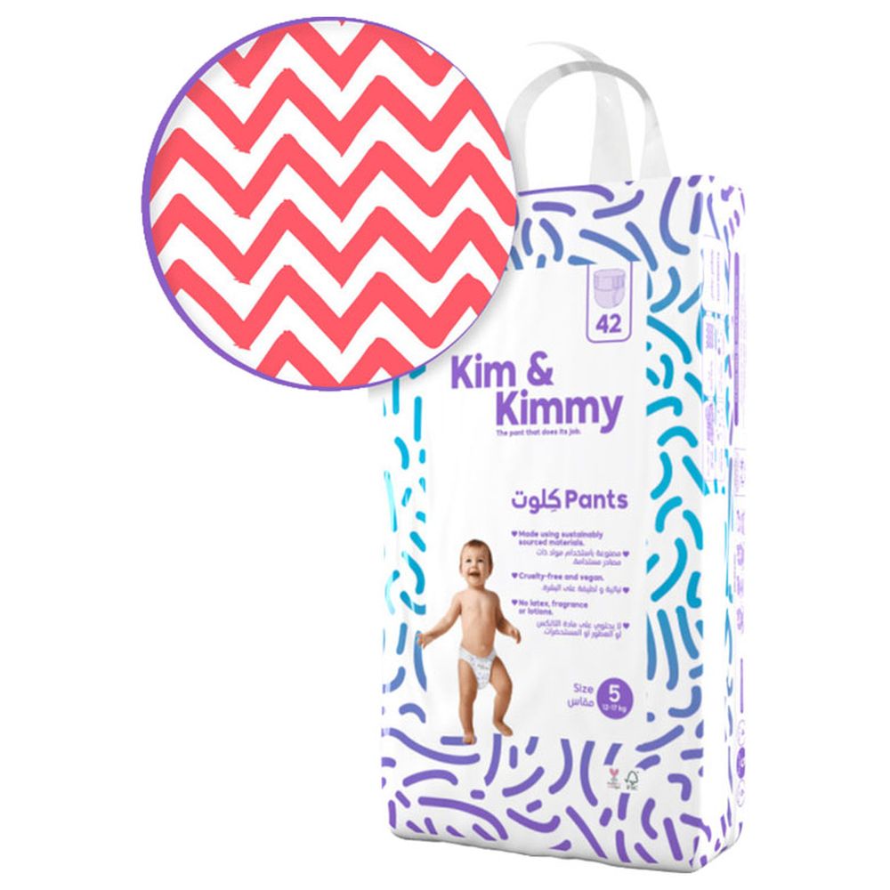 Kim & Kimmy - Zig Zag Swag Diaper Pants - Size 5 - 12-17 kg - 42 Pcs