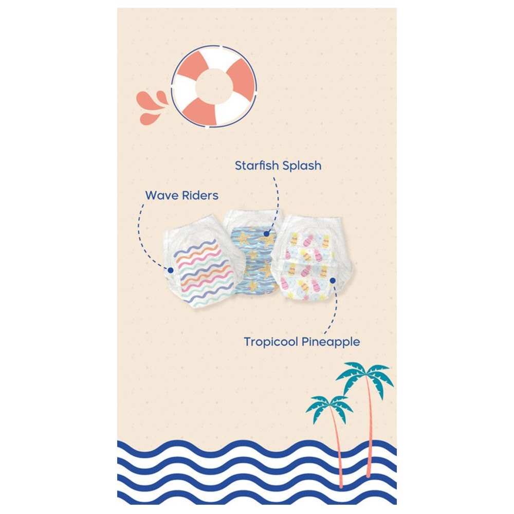 Kim & Kimmy - Swim Diaper Pants - Wave Riders - Large - 9-14 kg - 15 Pcs