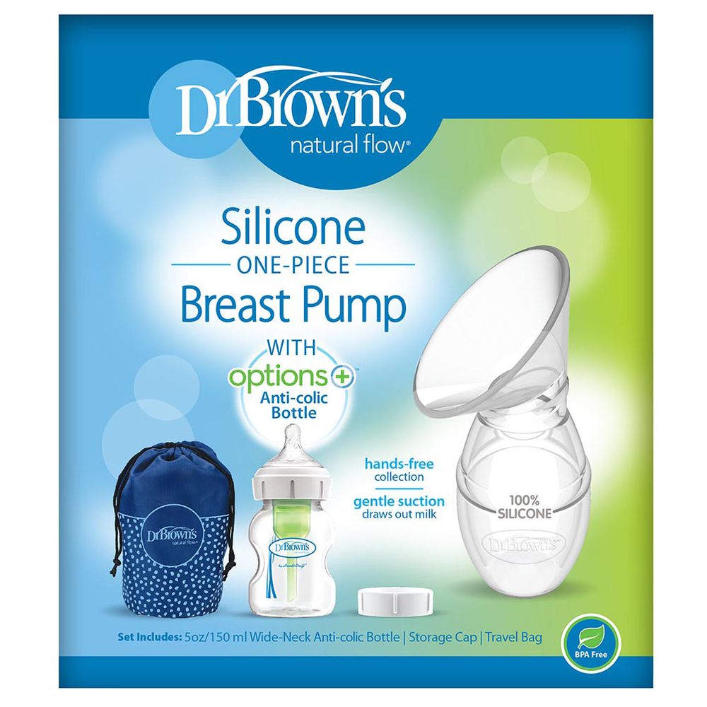 Dr. Brown's - One-Piece Silicone Breast Pump With Bottle