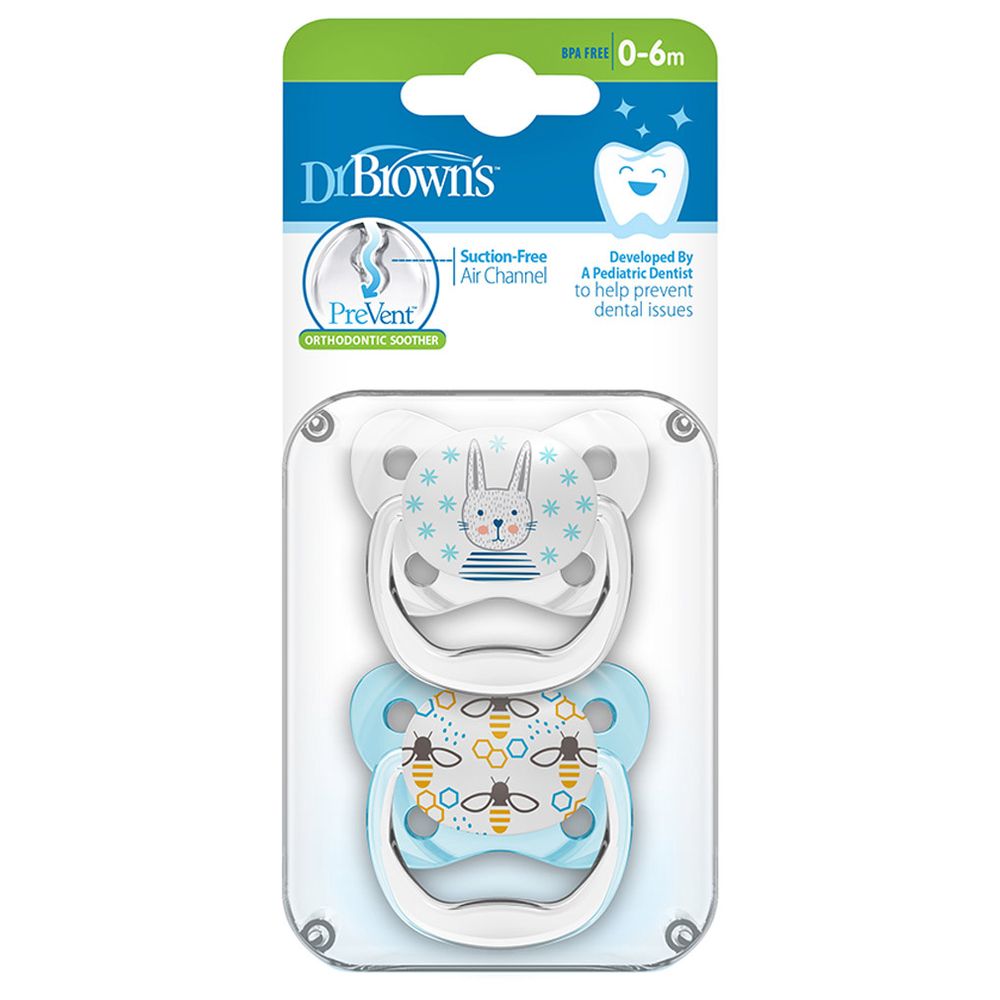 Dr. Brown's - Butterfly Shield Soother - 0-6M - Blue - 2 Pc Set
