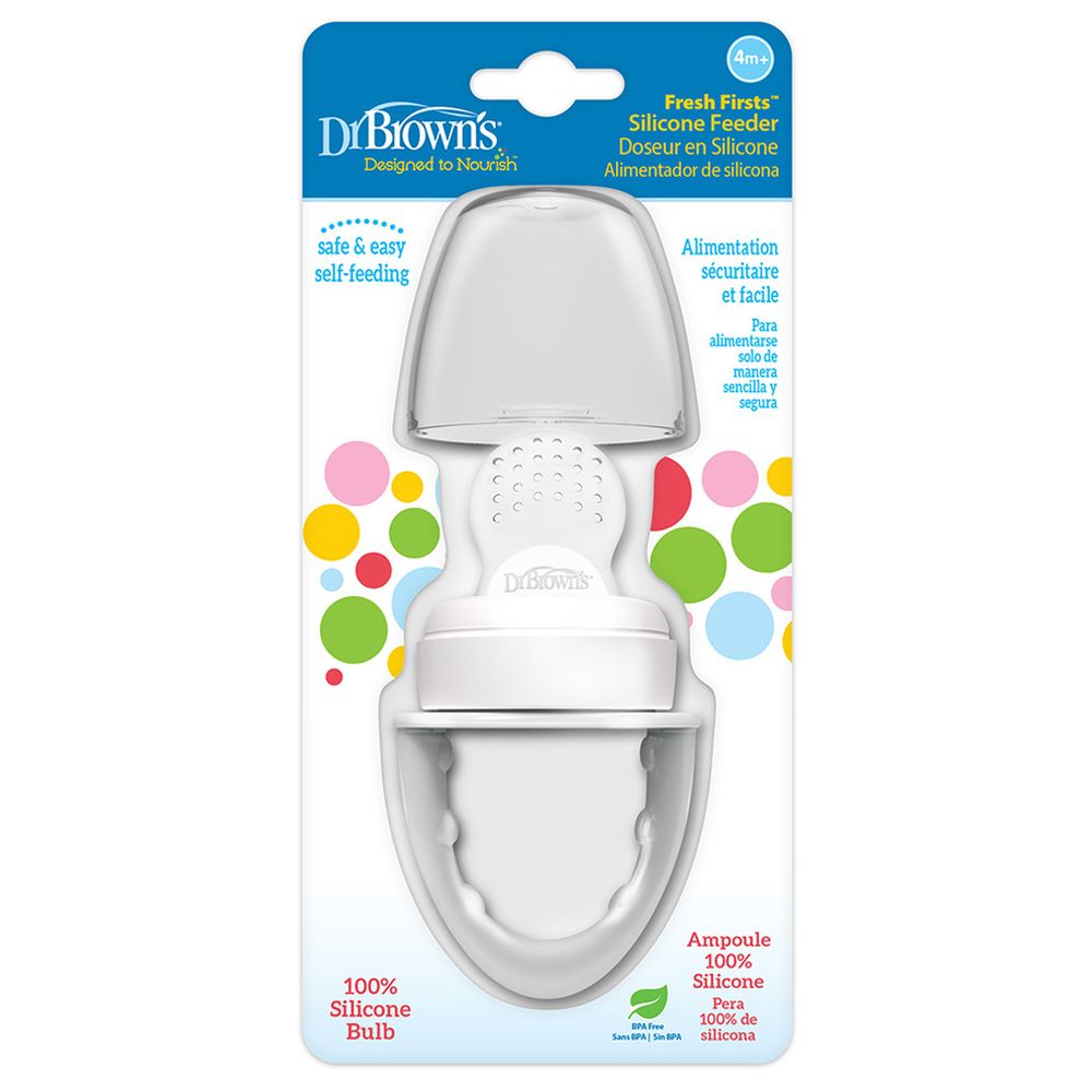 Dr. Brown's - Fresh Firsts Silicone Feeder - 3M - Grey