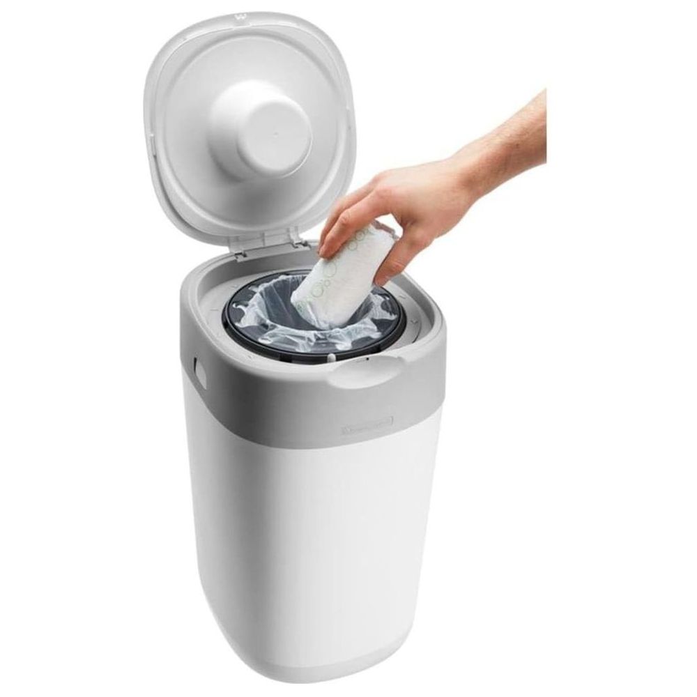 Tommee Tippee Twist and Click Advanced Nappy Bin Starter Set with 6x Refill Cassettes - White