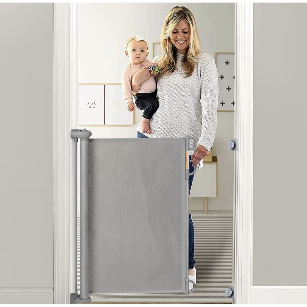 Momcozy - Retractable Baby Gate - Grey