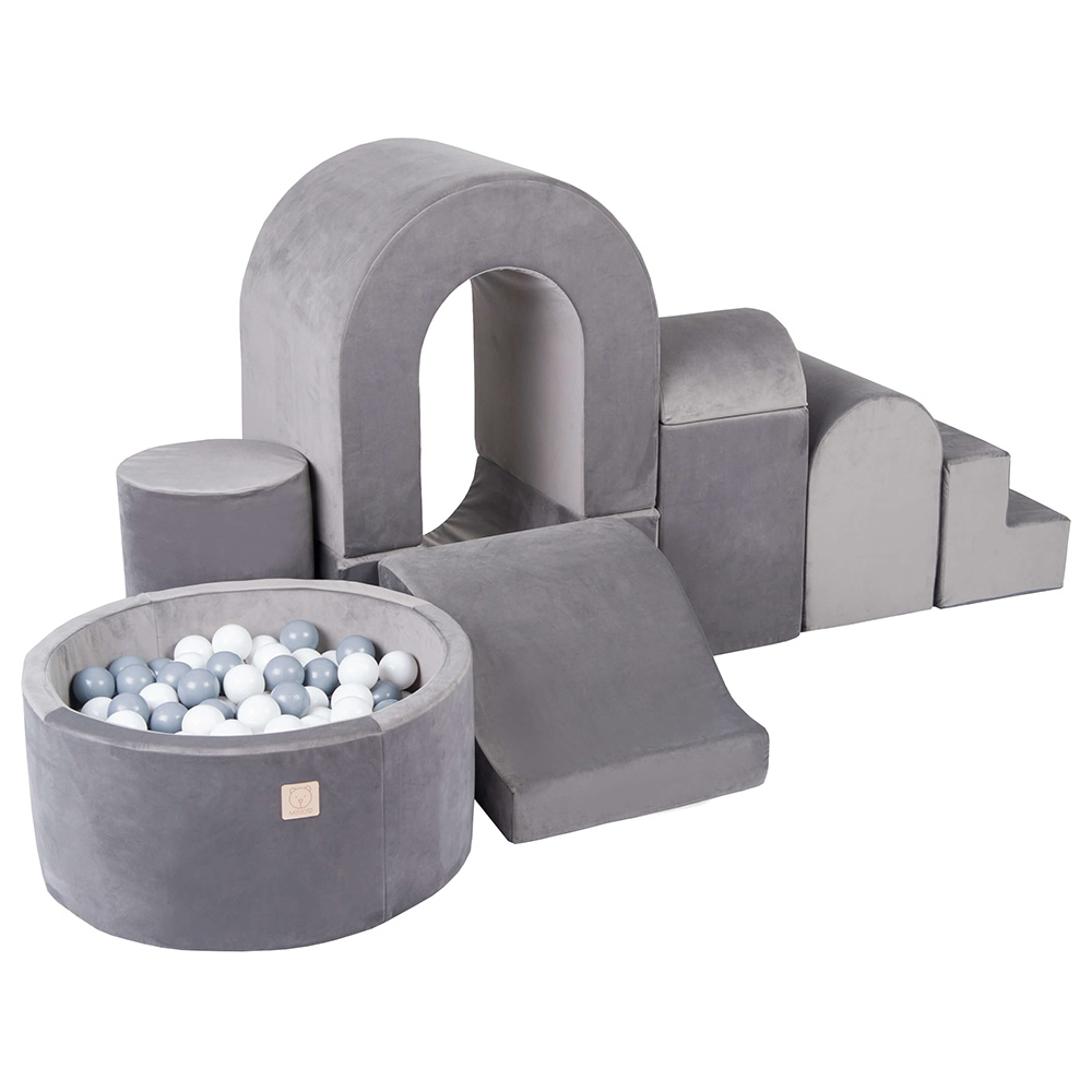 Misioo - Foam Playset Castle with 150 Balls - Grey Velvet