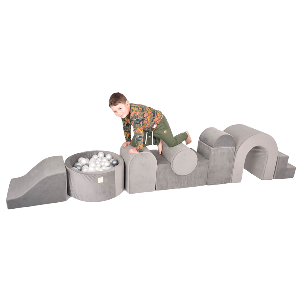 Misioo - Foam Playset Castle with 150 Balls - Grey Velvet