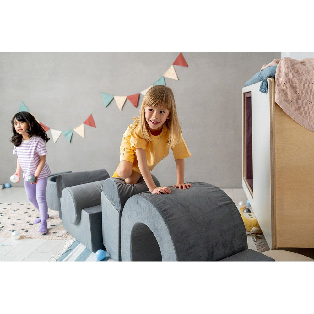 Misioo - Foam Playset Castle with 150 Balls - Grey Velvet