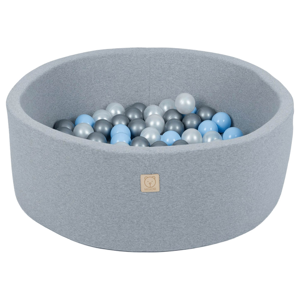 Misioo - Balls Pool Round Grey with 200 Balls - Blue/Silver/Pearl