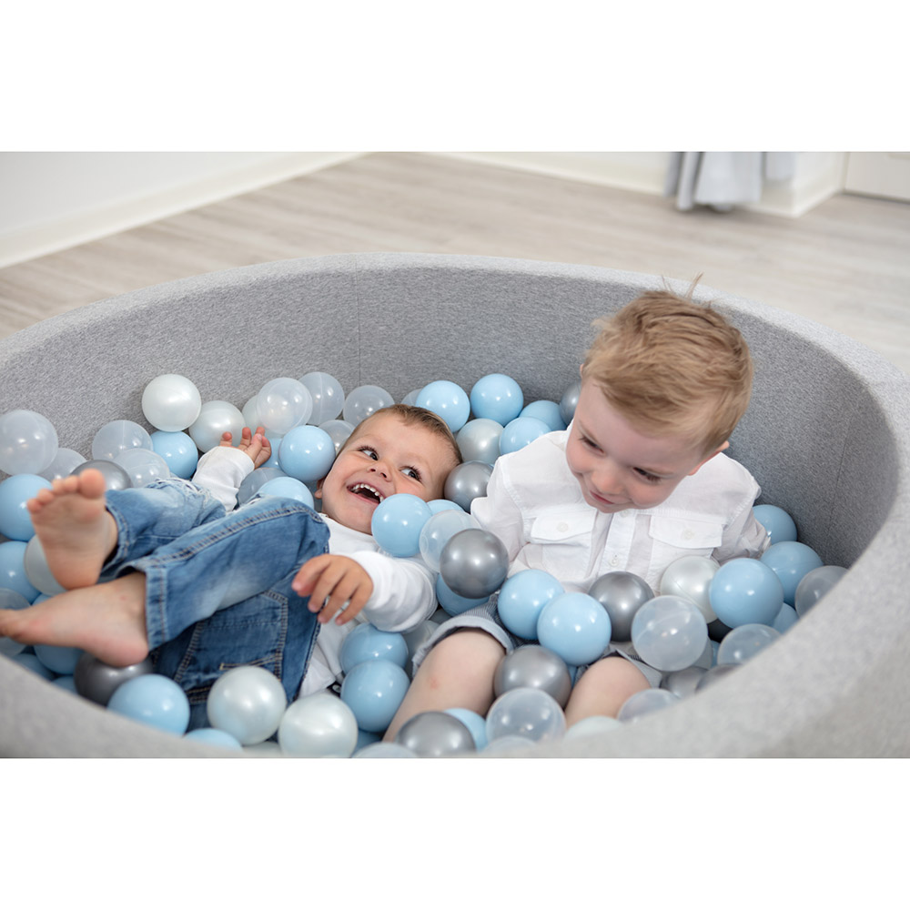 Misioo - Balls Pool Round Grey with 200 Balls - Blue/Silver/Pearl