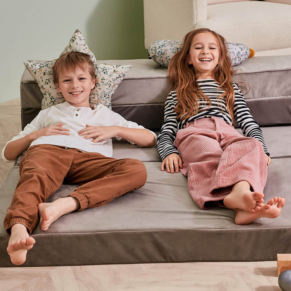 Misioo - Foldable Foam Sofa For Children - Velvet Gold