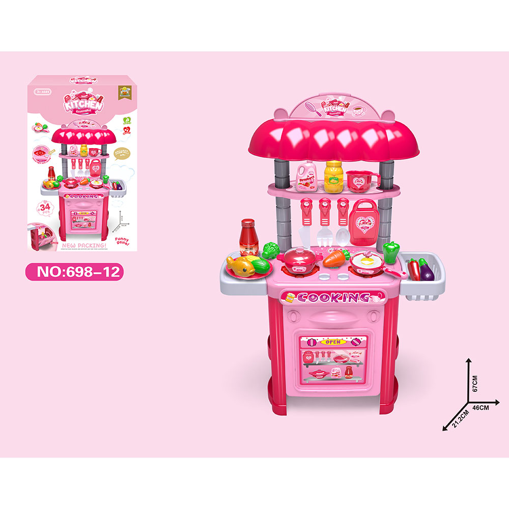 Rollup Kids - Kitchen Play Set 34pc-Set - Pink