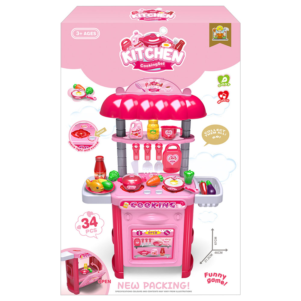 Rollup Kids - Kitchen Play Set 34pc-Set - Pink