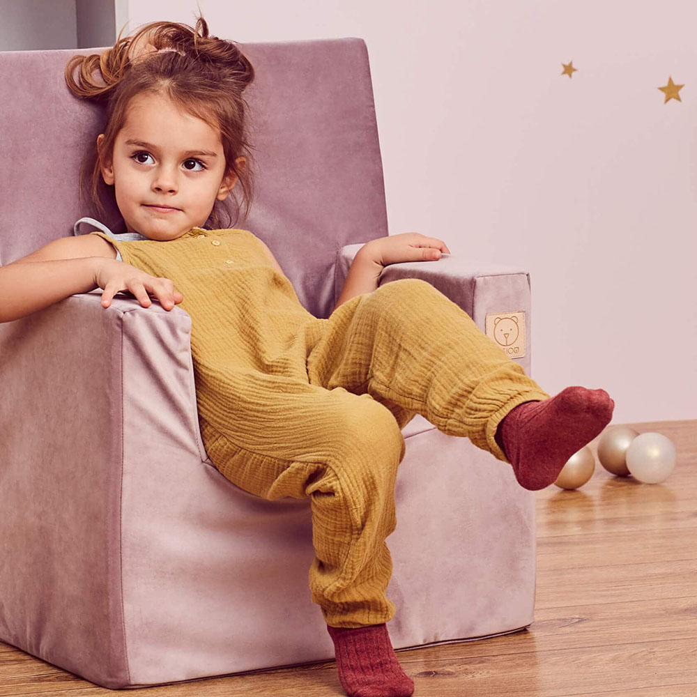 Misioo - Premium Foldie Mini Armchair - Gold Velvet