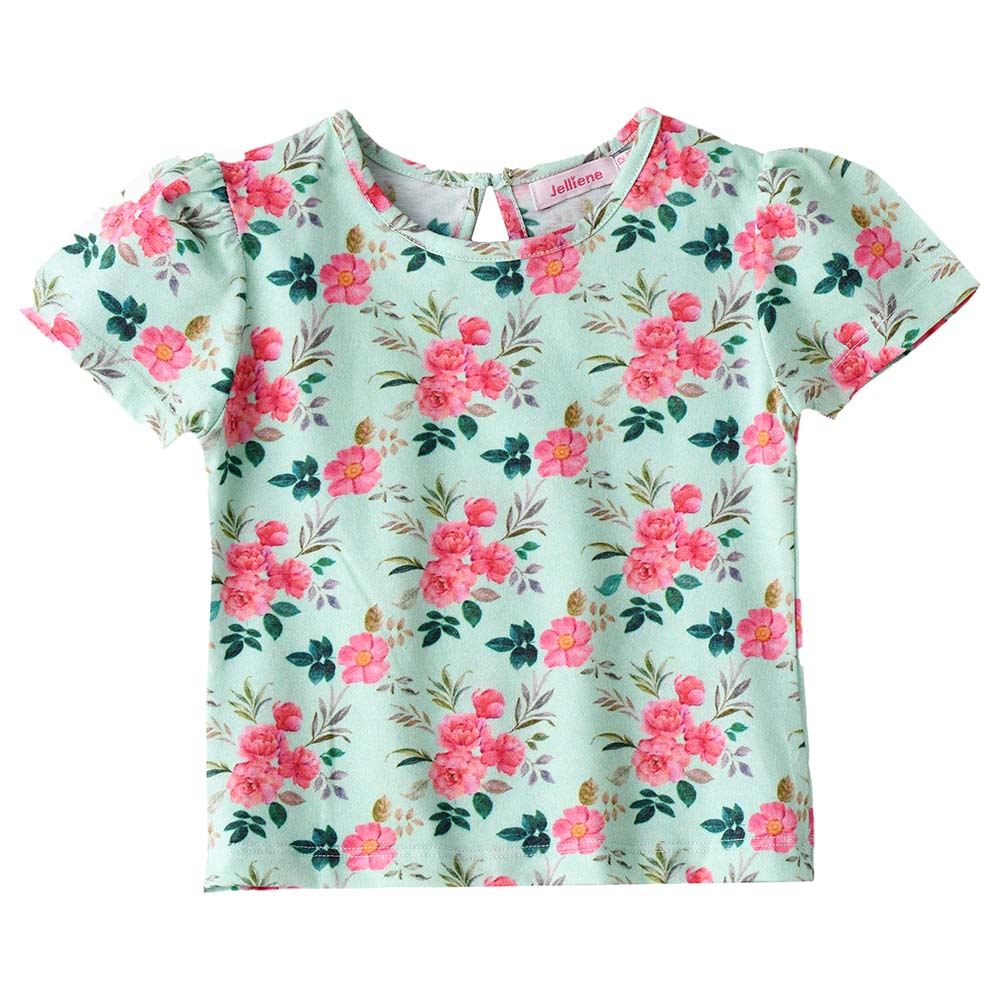 Jelliene Girl's Floral Knit T-Shirt