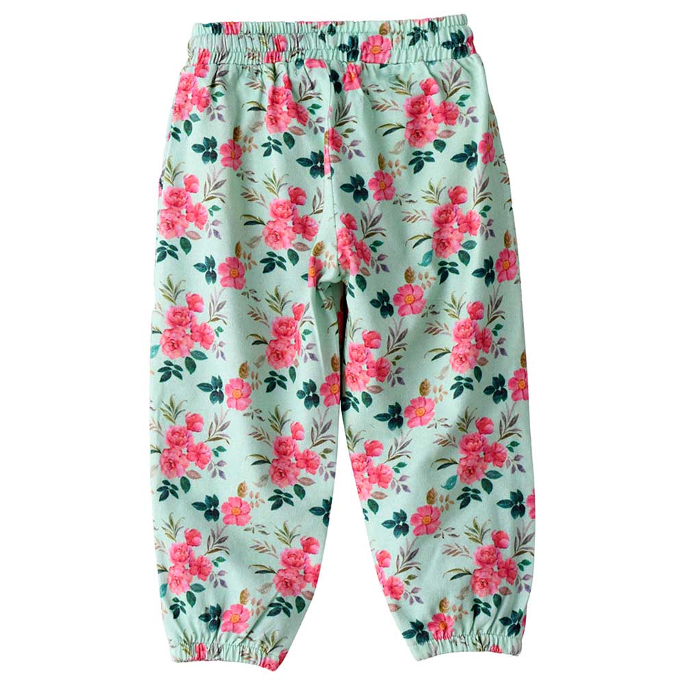 Jelliene Floral Knit All-Over Print Harem Pants