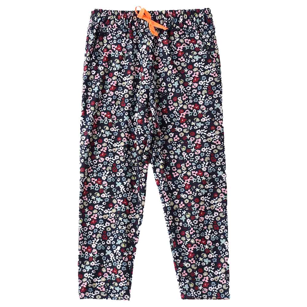Jelliene Knit All-Over Print Harem Pants with Drawstring