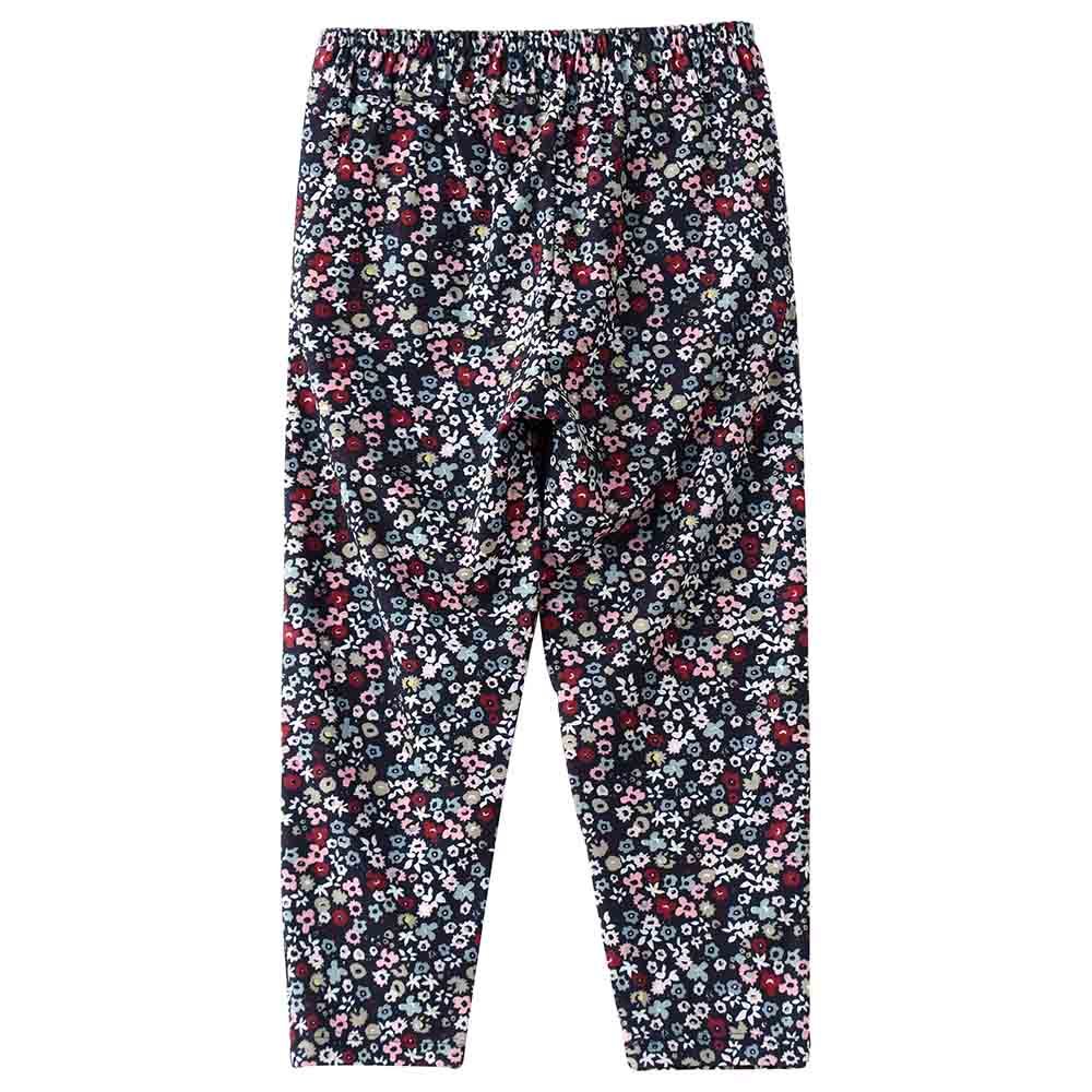Jelliene Knit All-Over Print Harem Pants with Drawstring